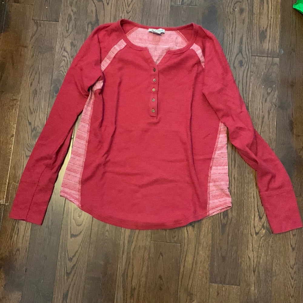 Women’s Medium Lucky brand cotton long sleeve red shirt
